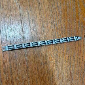 Stylish Silver and Black Men's Bracelet